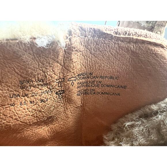UGG Analise Lace Up Shearling Ankle‎ Booties Size 10 Chestnut - Picture 14 of 15